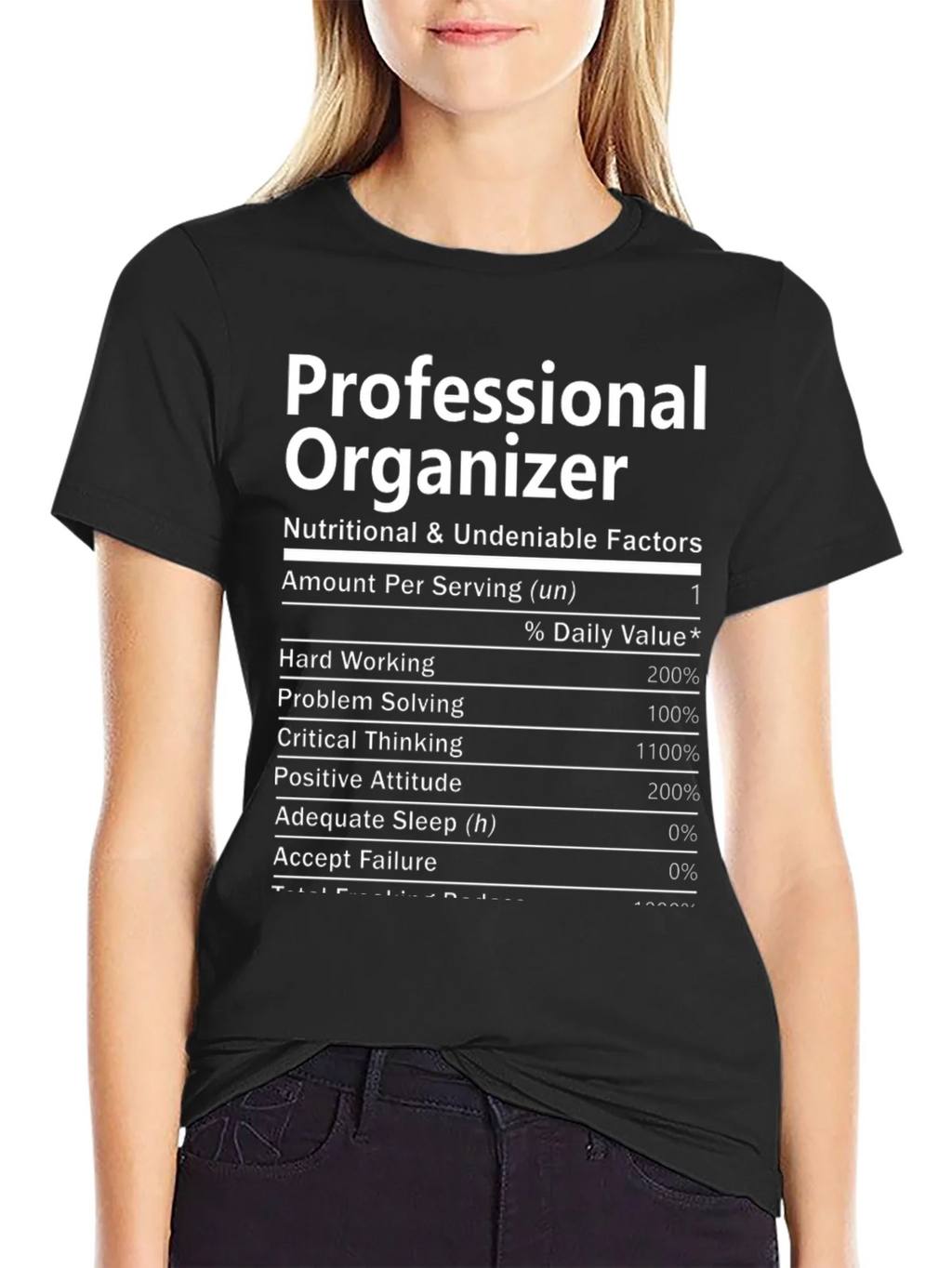 Professional Organizer Nutrition Facts T-Shirt product image 2