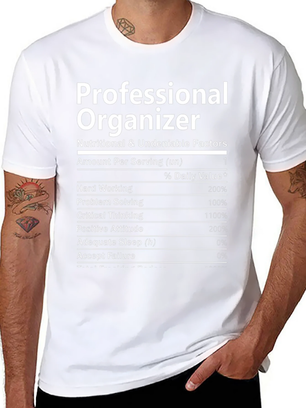 Professional Organizer Nutrition Facts T-Shirt product image 7