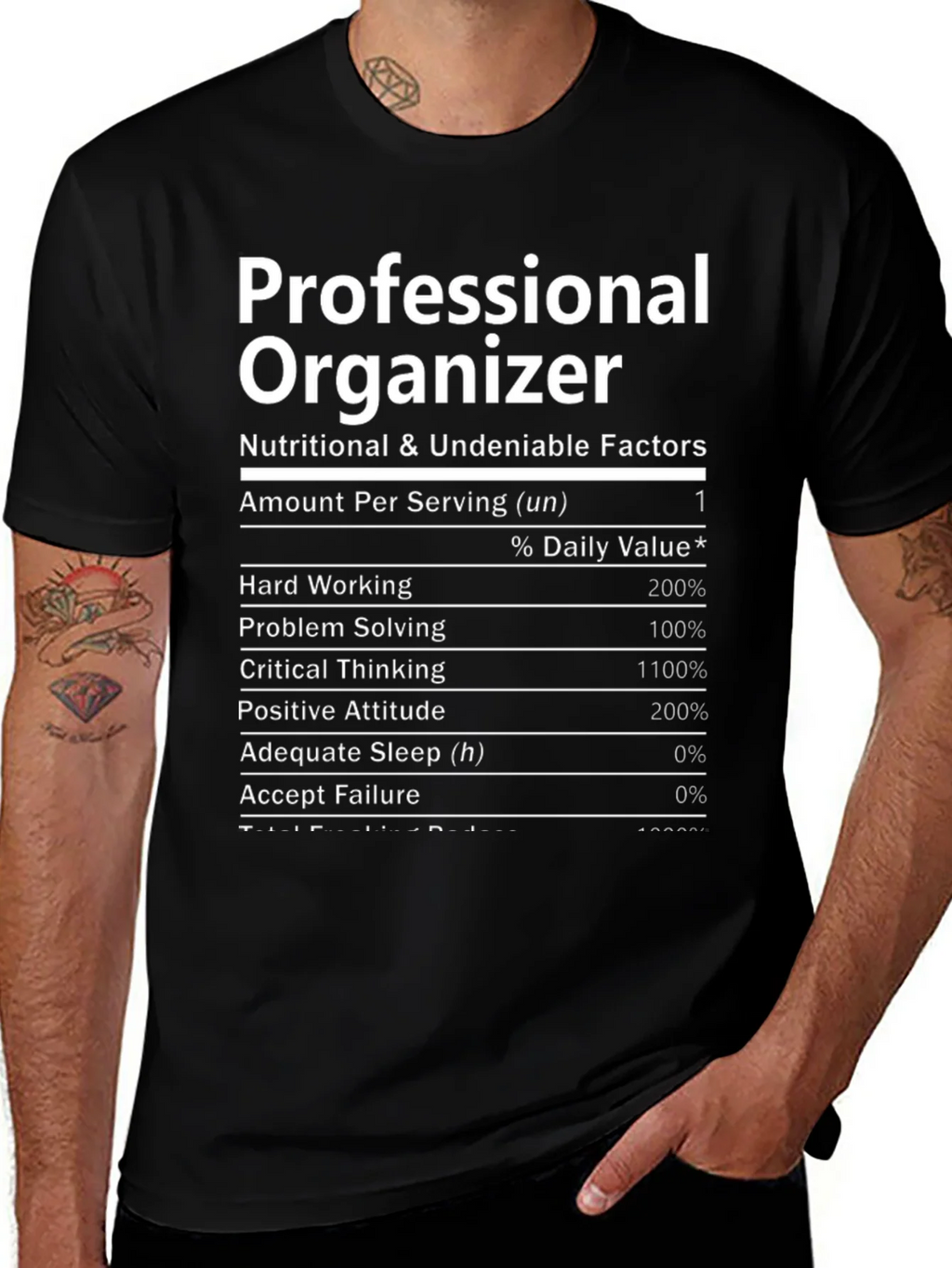 Professional Organizer Nutrition Facts T-Shirt product image 1