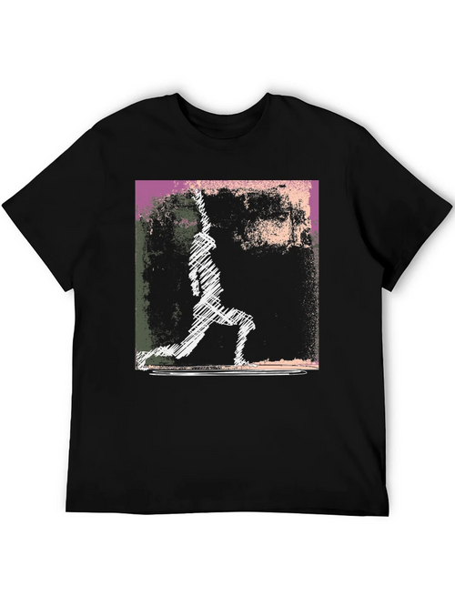 Abstract Yoga Pose Graphic Tee - Black product image 1