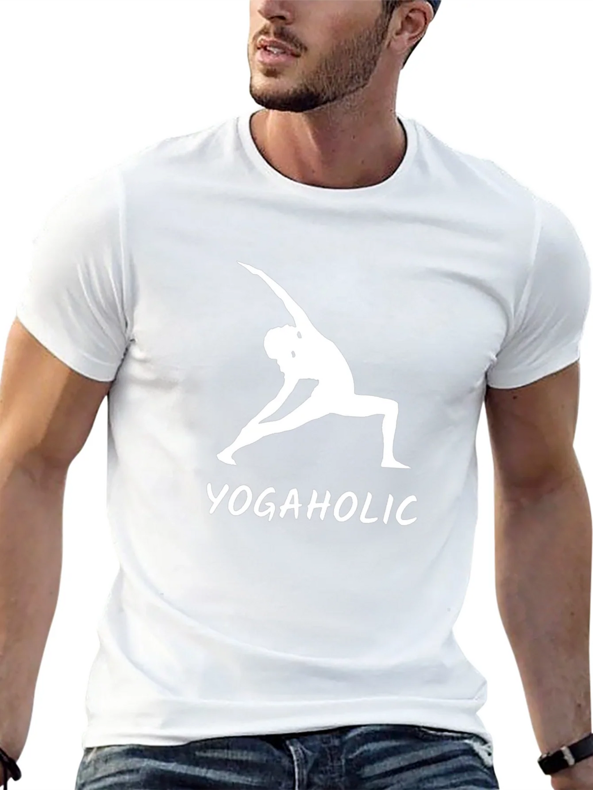 Yogaholic Graphic Tee - Black Cotton T-Shirt product image 12