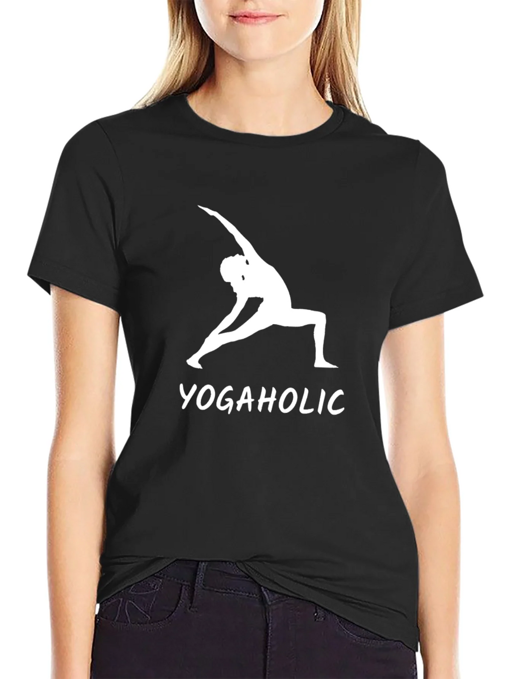 Yogaholic Graphic Tee - Black Cotton T-Shirt product image 2