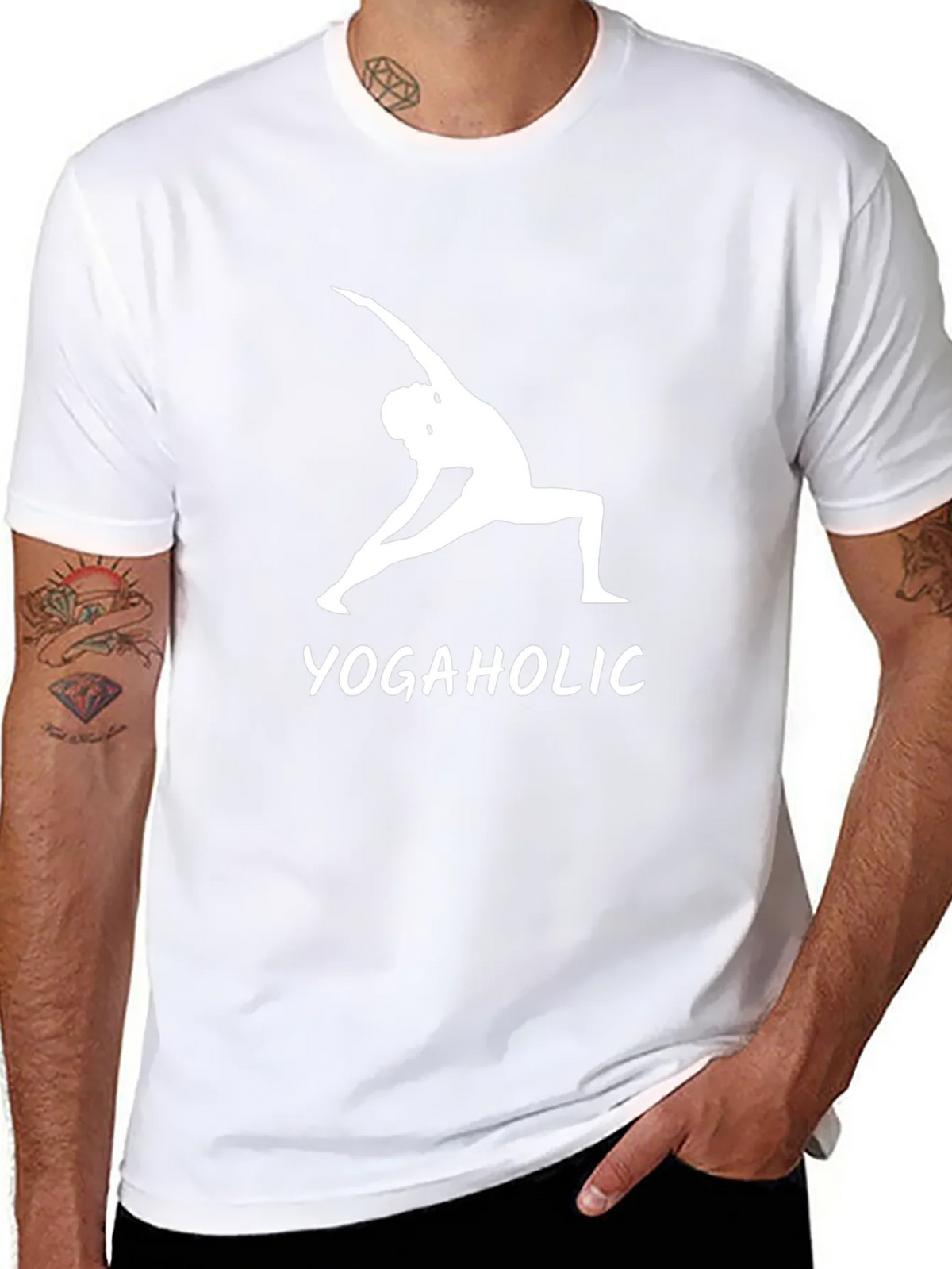 Yogaholic Graphic Tee - Black Cotton T-Shirt product image 7