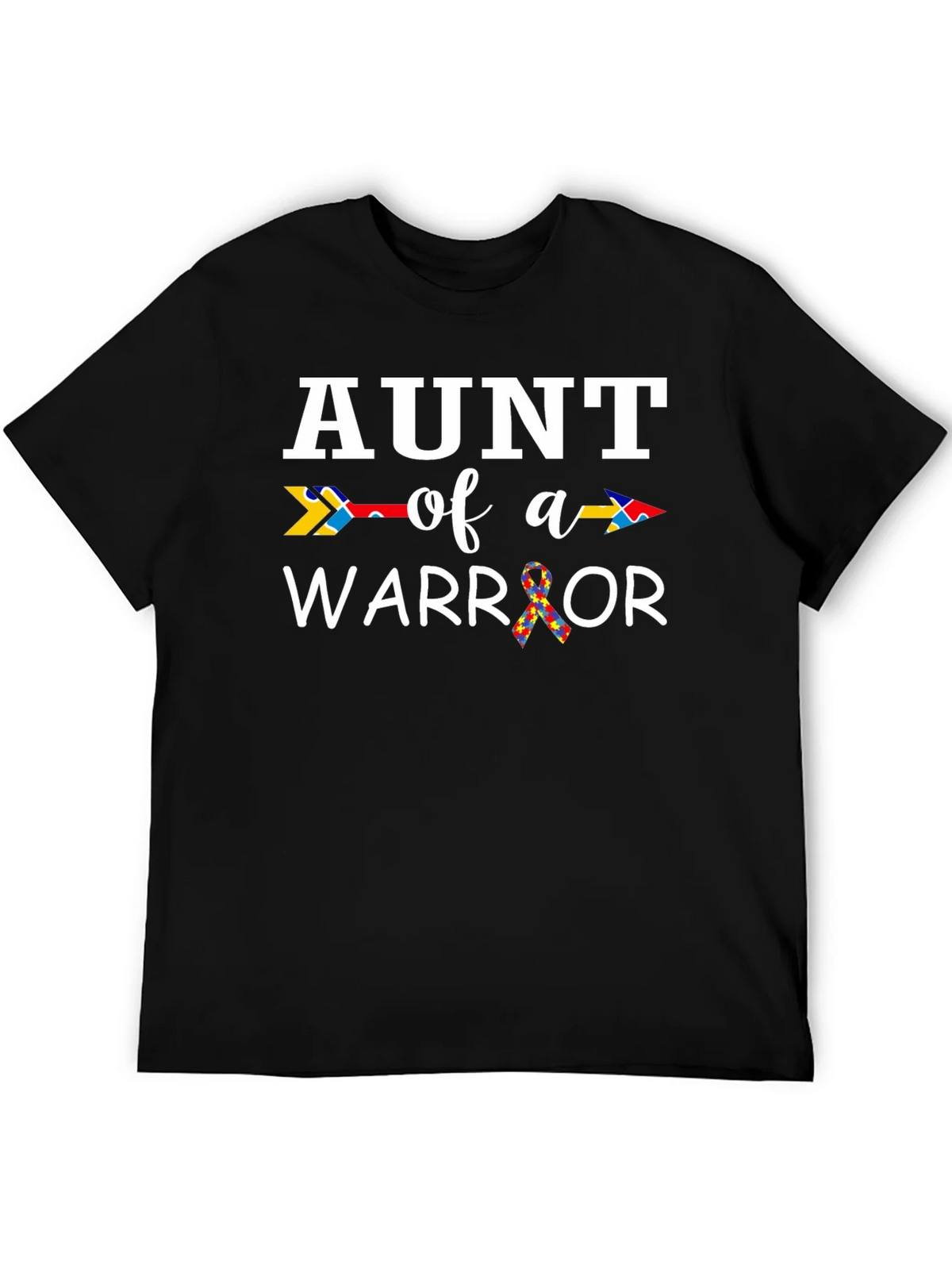 Aunt of a Warrior Autism Awareness T-Shirt product image 5