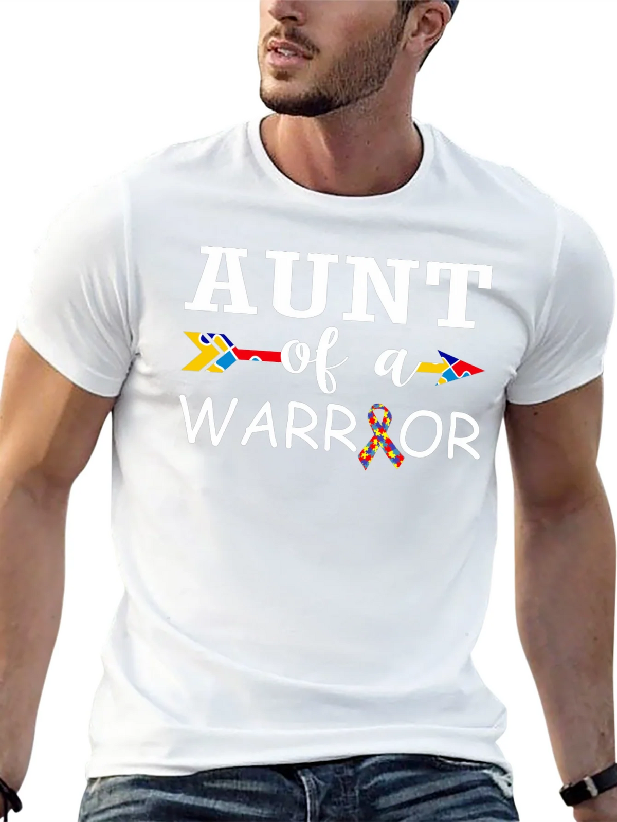 Aunt of a Warrior Autism Awareness T-Shirt product image 12