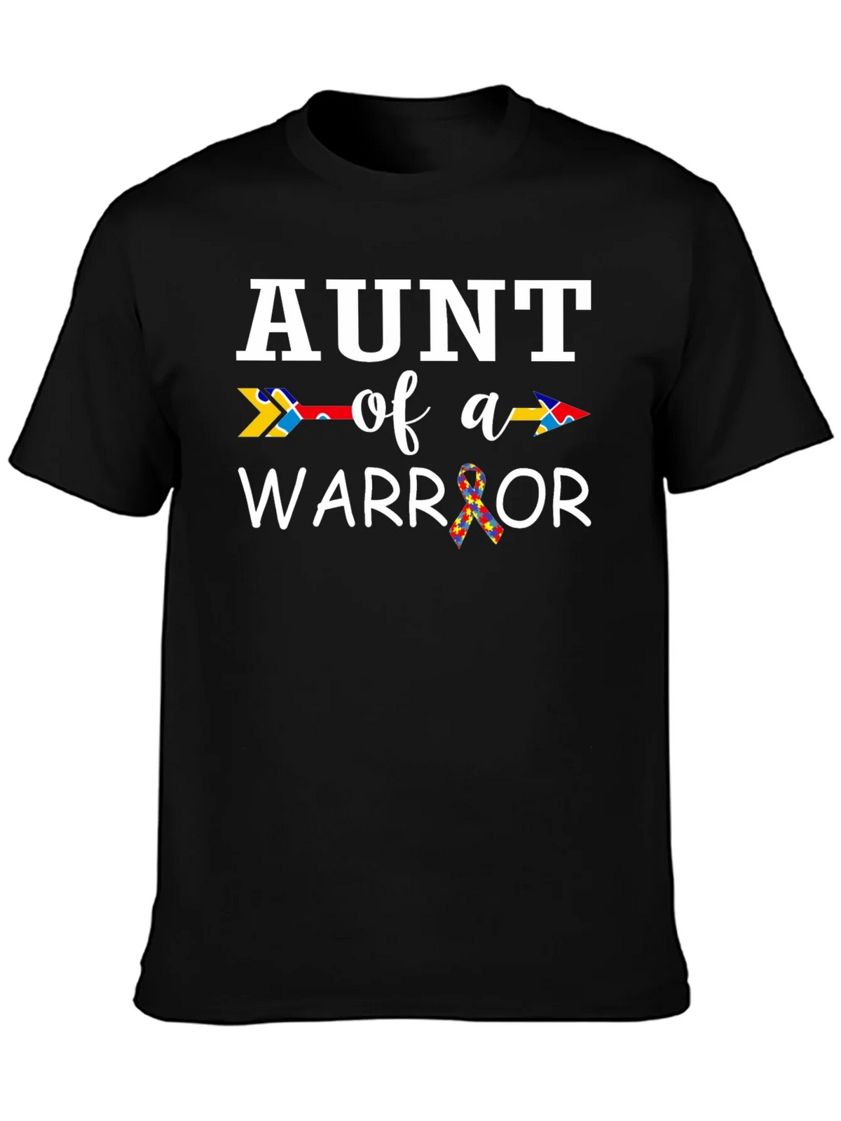Aunt of a Warrior Autism Awareness T-Shirt product image 3