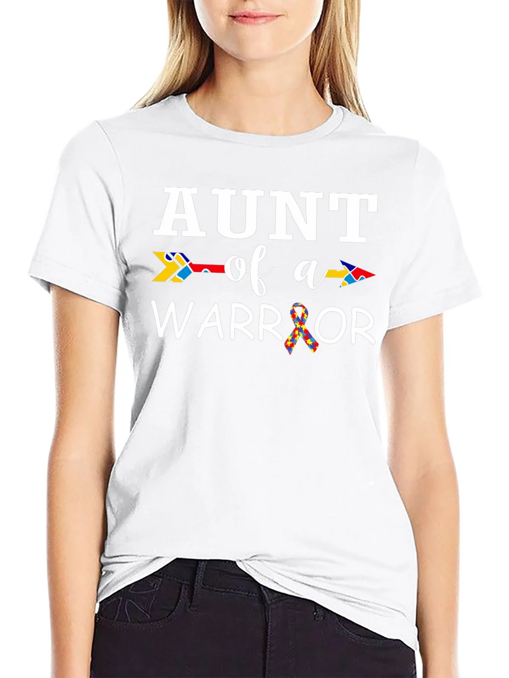 Aunt of a Warrior Autism Awareness T-Shirt product image 8