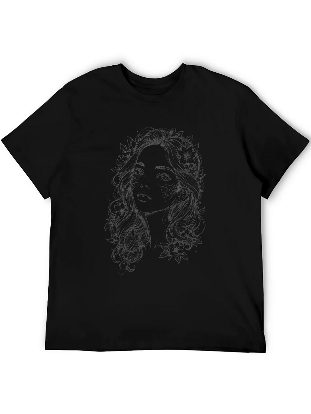Mens Black Graphic Tee - Dark Silhouette Design product image 5