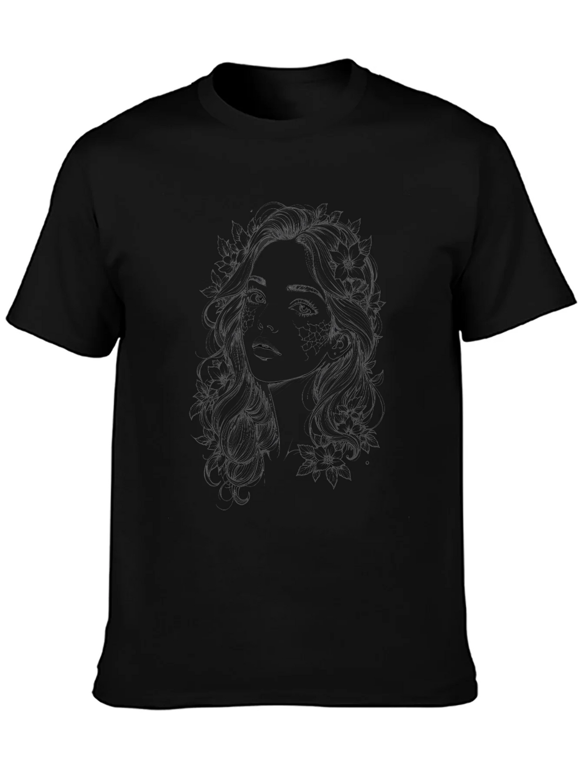 Mens Black Graphic Tee - Dark Silhouette Design product image 3