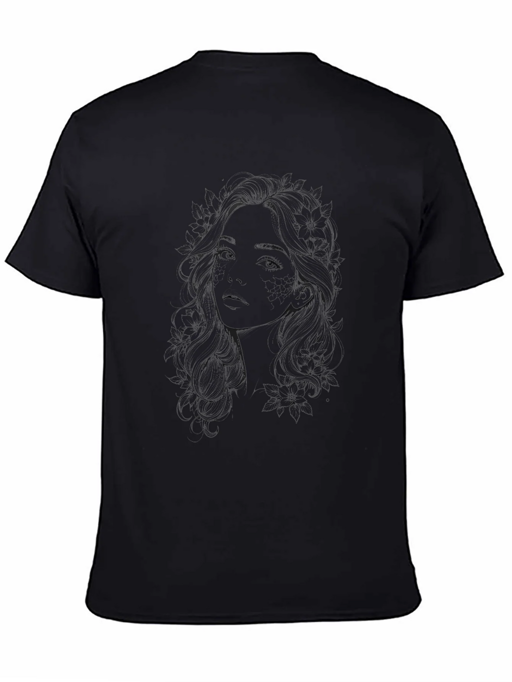 Mens Black Graphic Tee - Dark Silhouette Design product image 4