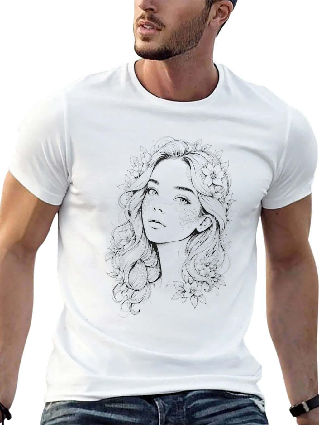 Mens Black Graphic Tee - Dark Silhouette Design product image 12