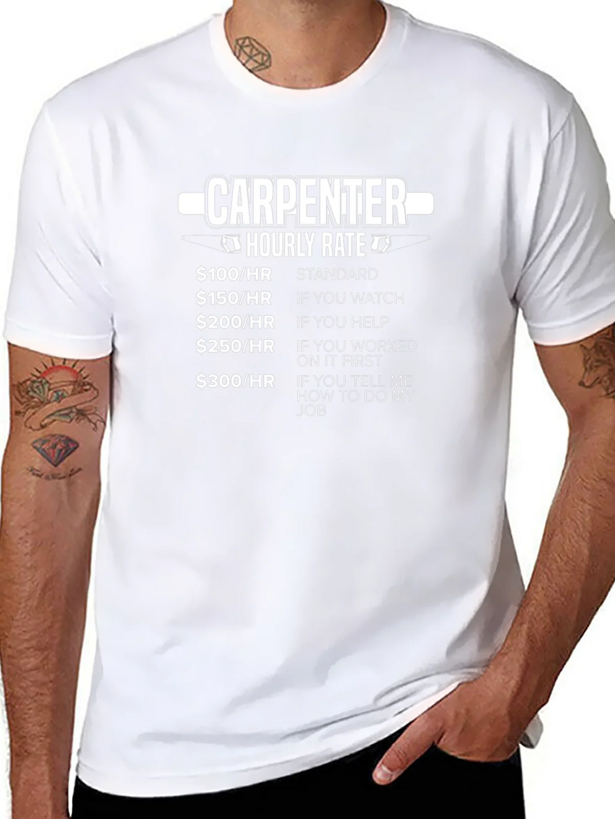Carpenter Hourly Rate Graphic Tee - Funny Job Humor T-Shirt product image 4