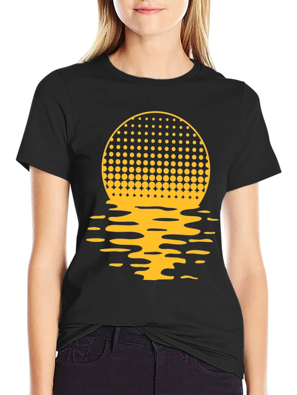 Sunset Halftone Graphic Tee - Black product image 2