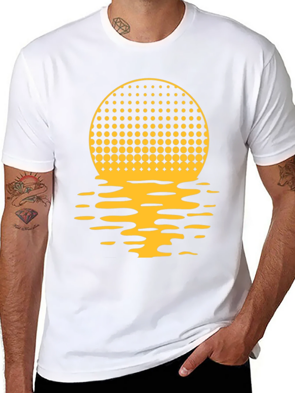 Sunset Halftone Graphic Tee - Black product image 7