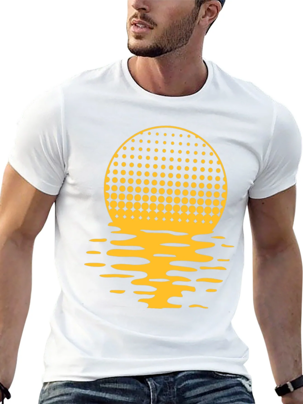 Sunset Halftone Graphic Tee - Black product image 12