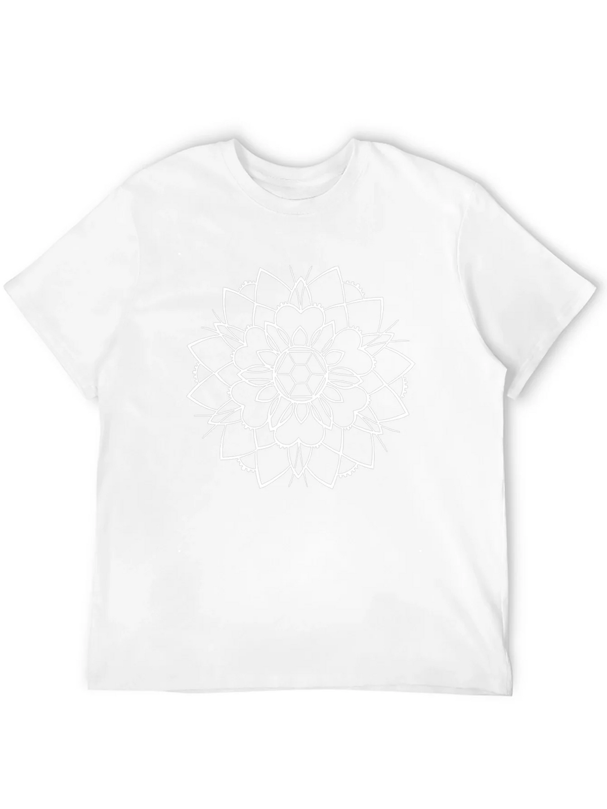 Black Tee with White Geometric Mandala Design product image 11
