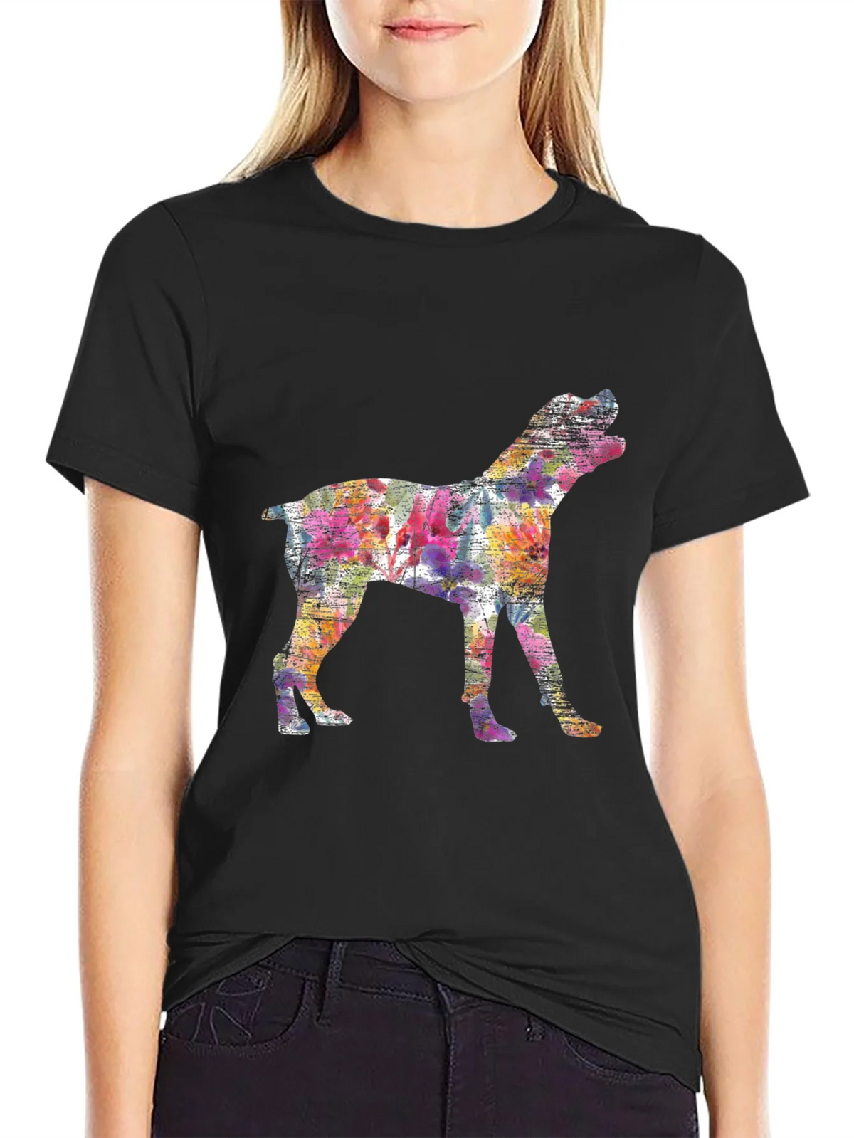 Vibrant Boxer Dog Silhouette Tee - Artistic Animal Lovers product image 2
