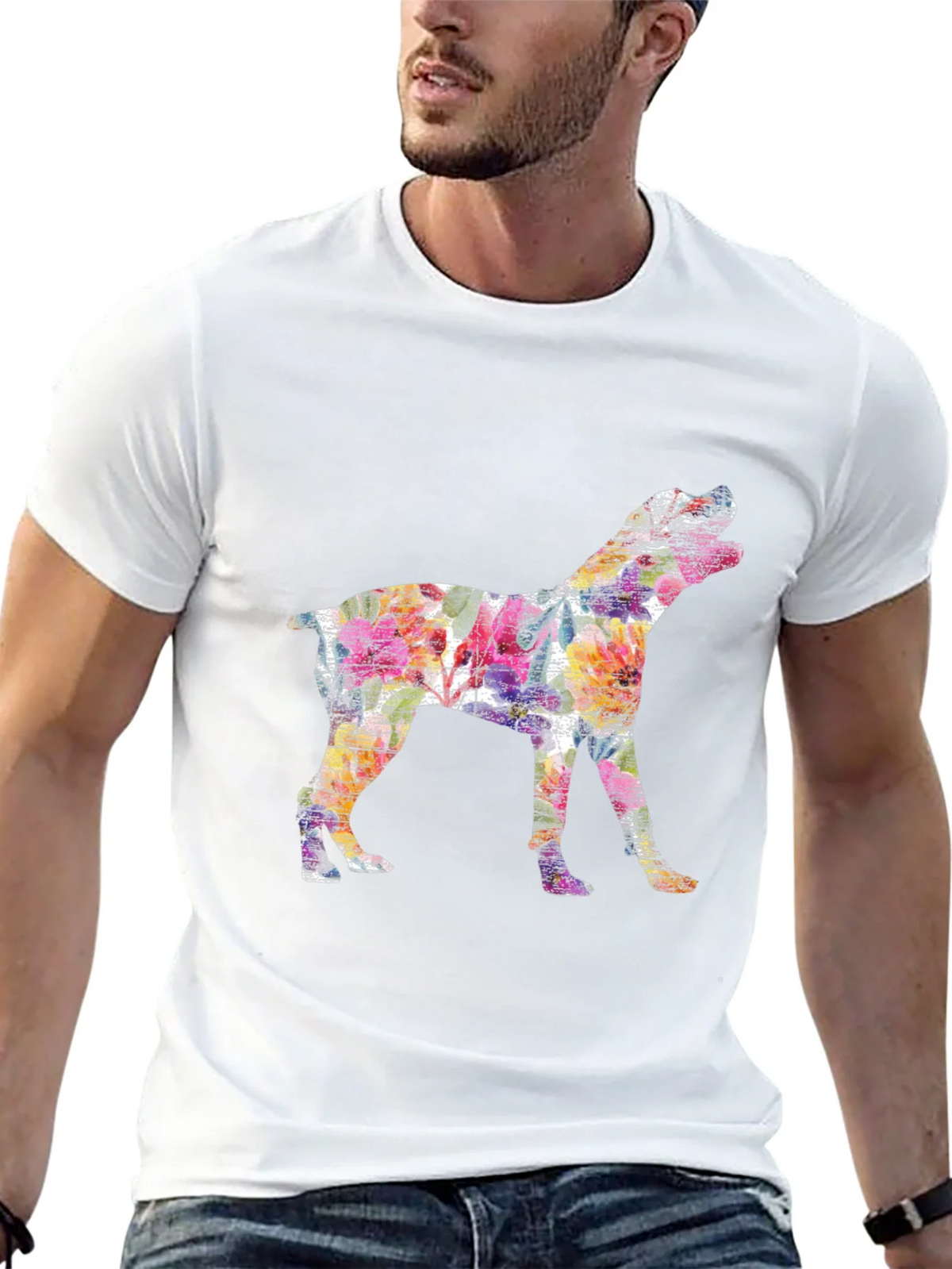 Vibrant Boxer Dog Silhouette Tee - Artistic Animal Lovers product image 12