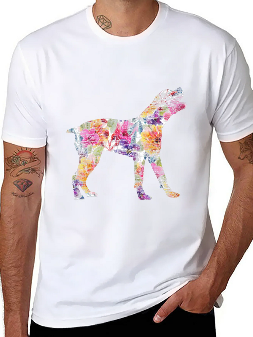 Vibrant Boxer Dog Silhouette Tee - Artistic Animal Lovers product image 7