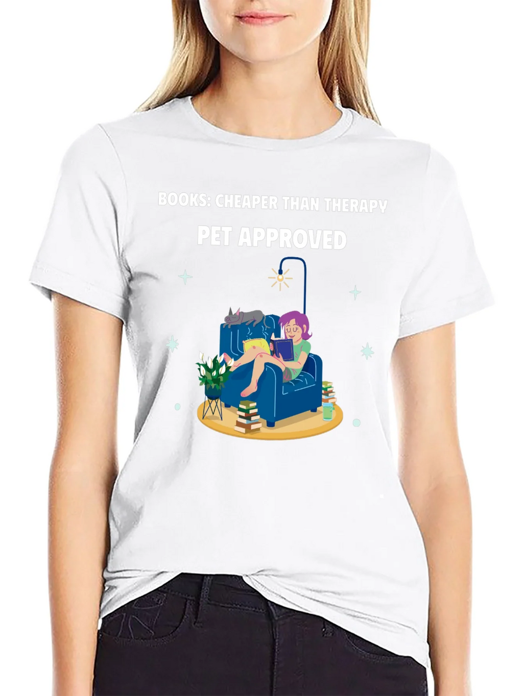 Books: Cheaper Than Therapy T-Shirt product image 8