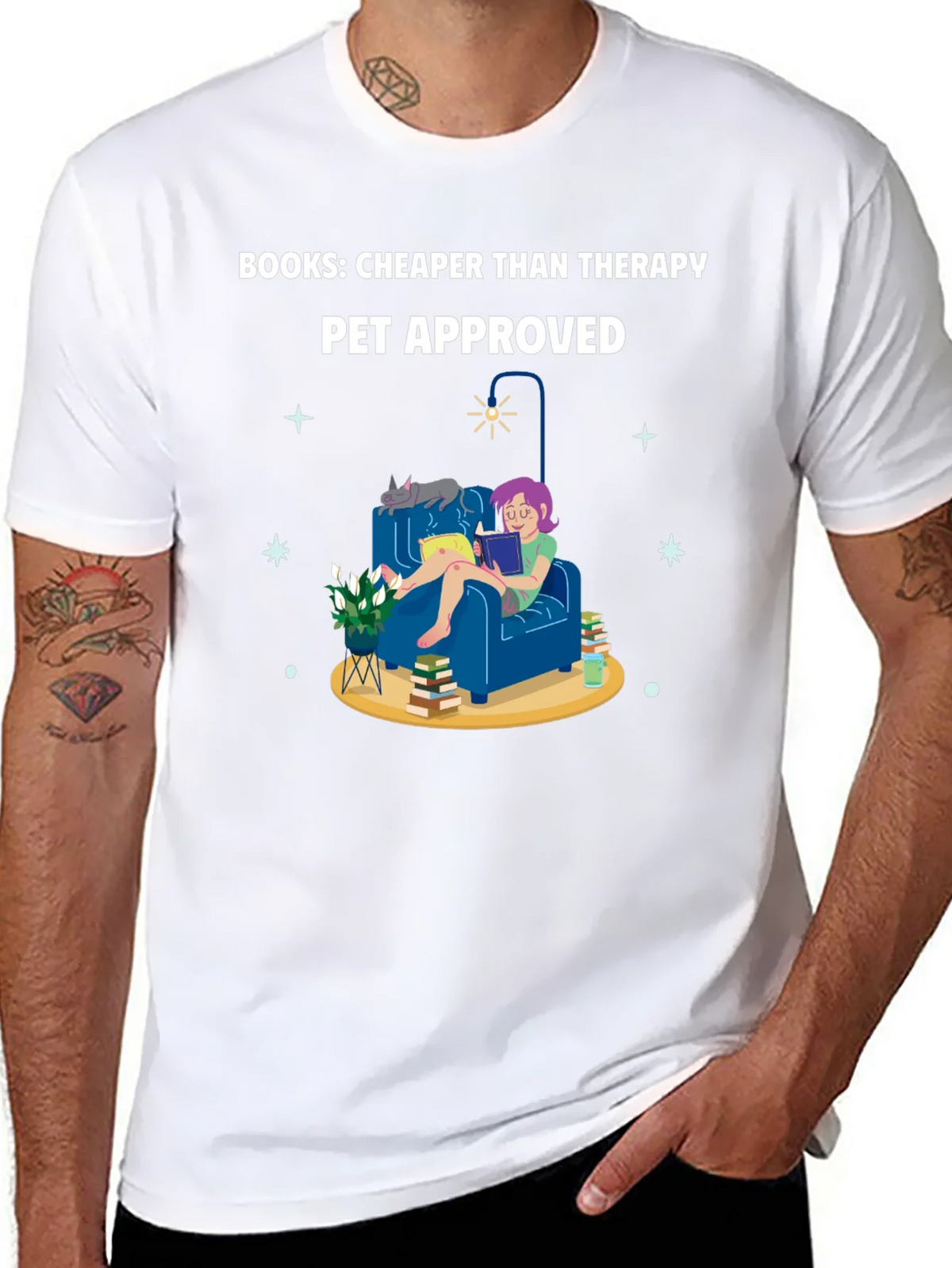 Books: Cheaper Than Therapy T-Shirt product image 7