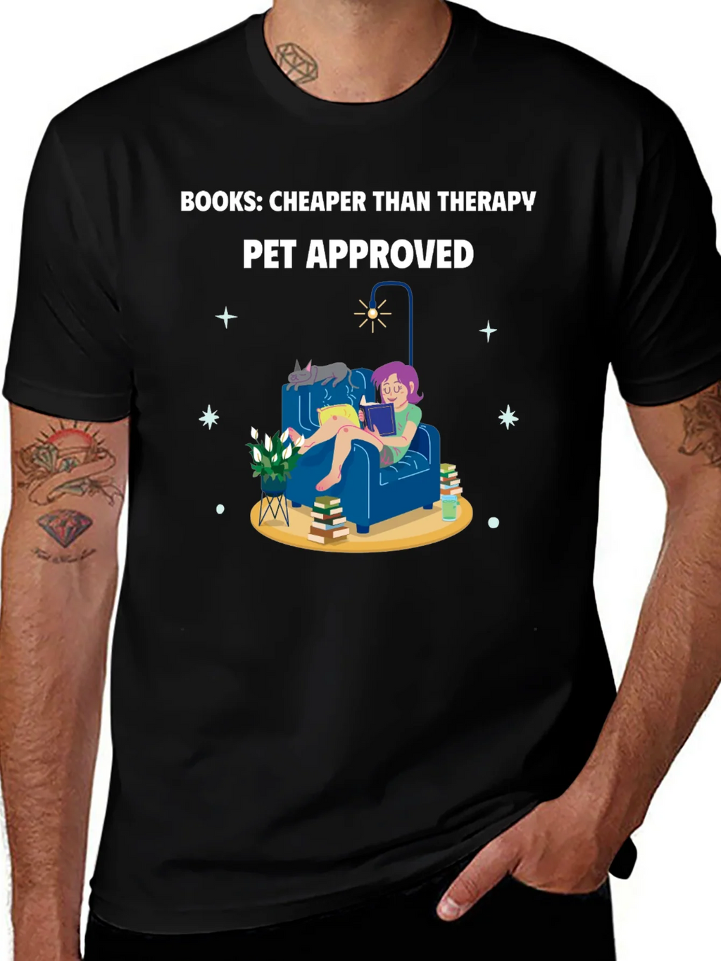 Books: Cheaper Than Therapy T-Shirt product image 1