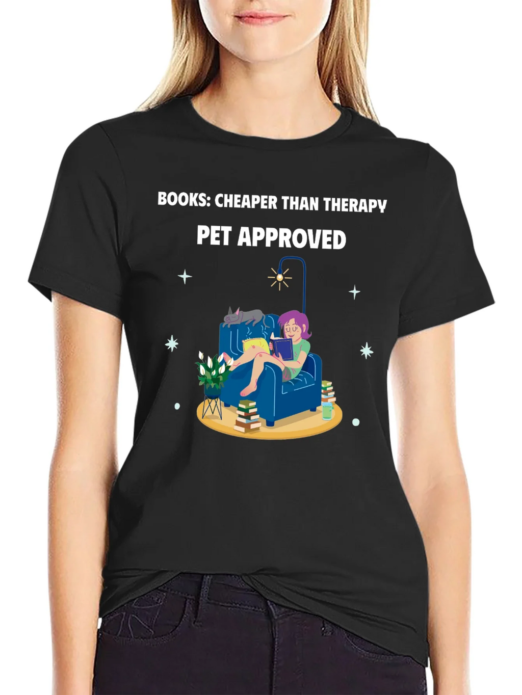 Books: Cheaper Than Therapy T-Shirt product image 2