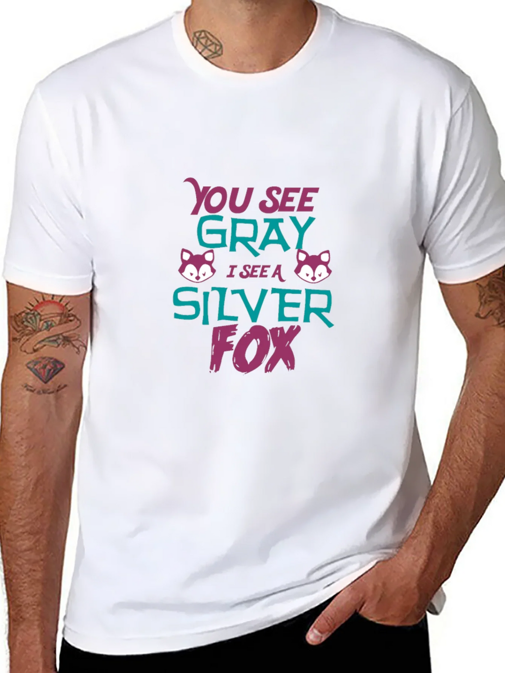 Silver Fox Tee - You See Gray Funny Graphic T-Shirt product image 7