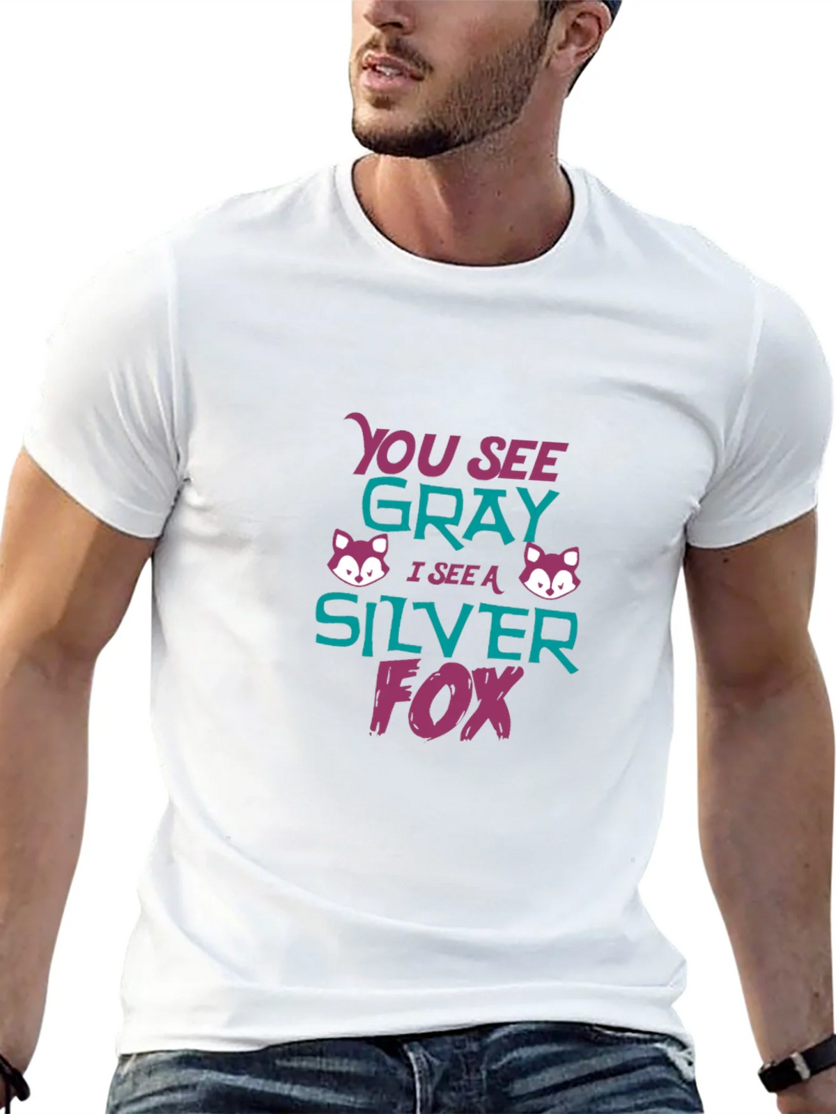 Silver Fox Tee - You See Gray Funny Graphic T-Shirt product image 12