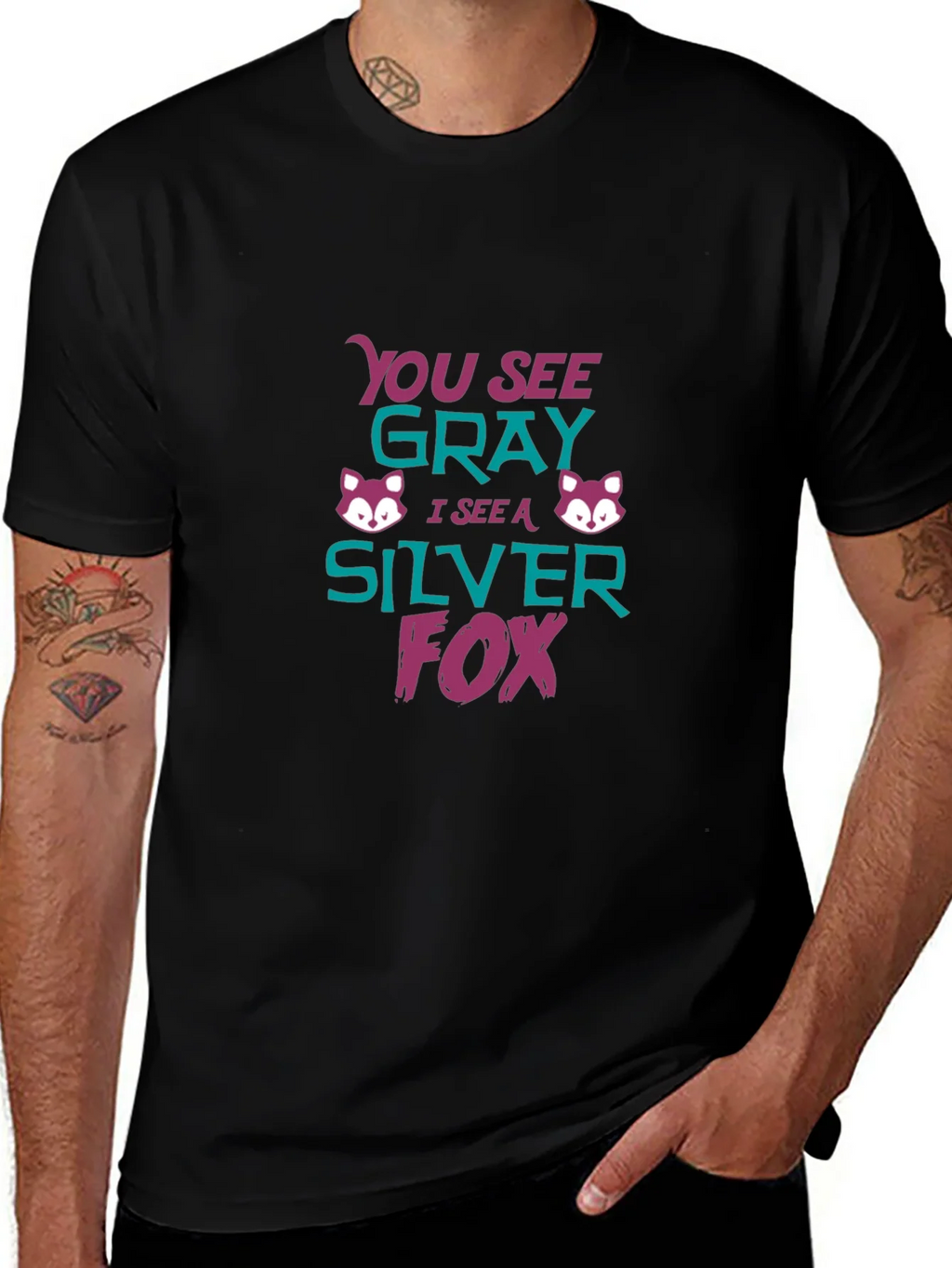 Silver Fox Tee - You See Gray Funny Graphic T-Shirt product image 1