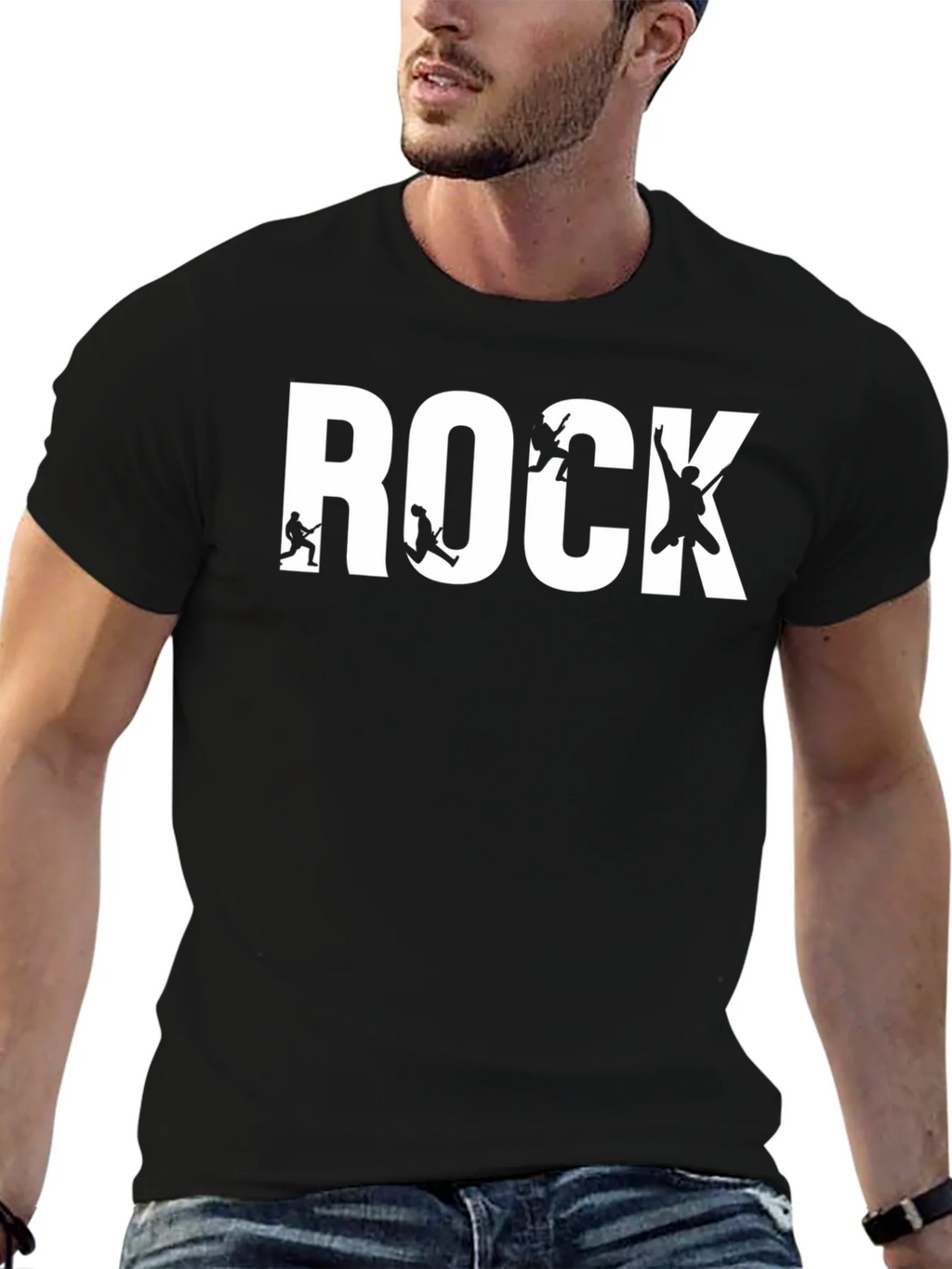 Rock Band T-Shirt - Black Cotton Graphic Tee product image 6