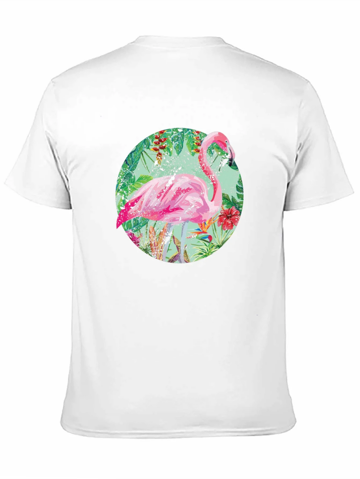 Tropical Flamingo T-Shirt - Black Cotton Tee product image 10