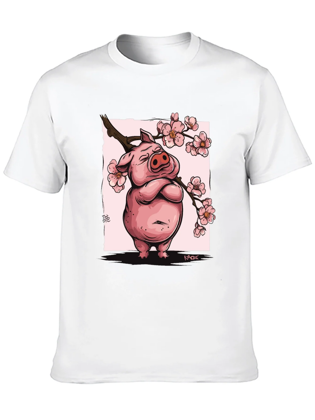 Zen Pig Blossom T-Shirt - Black product image 9