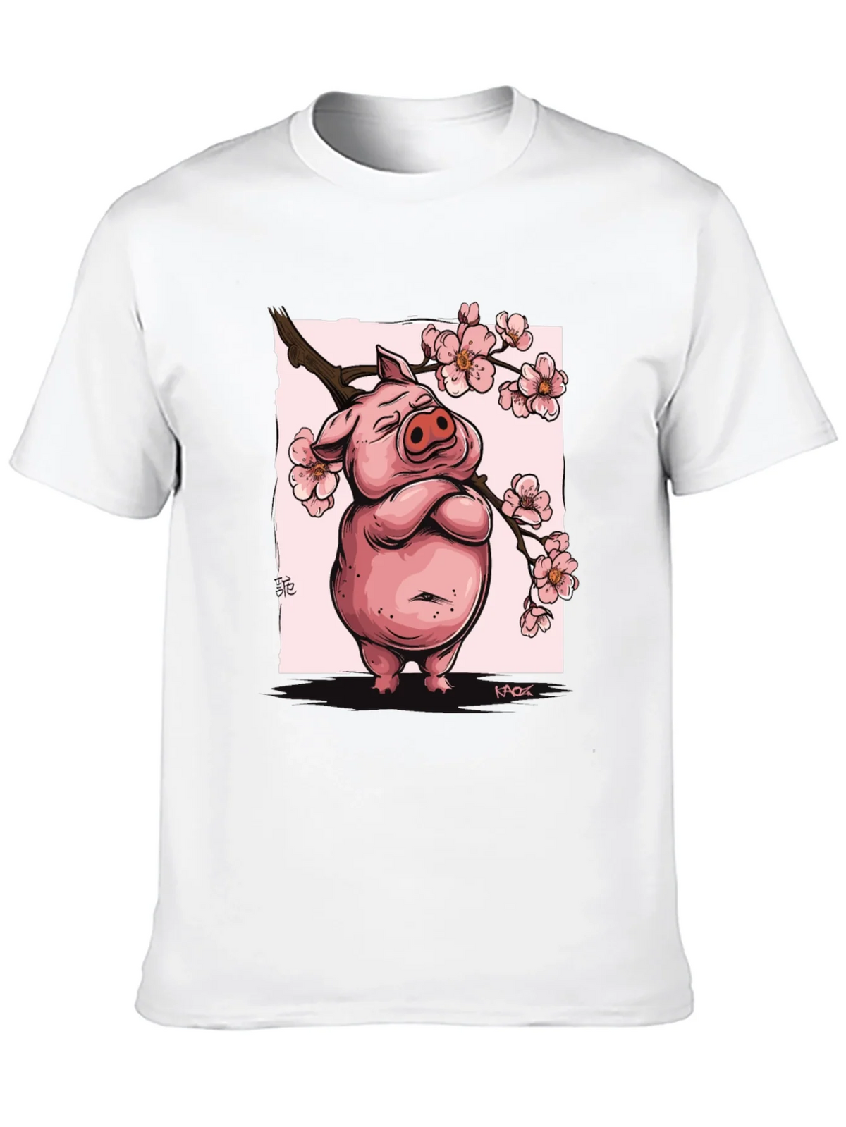 Zen Pig Blossom T-Shirt - Black product image 9