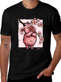 Zen Pig Blossom T-Shirt - Black product image 1