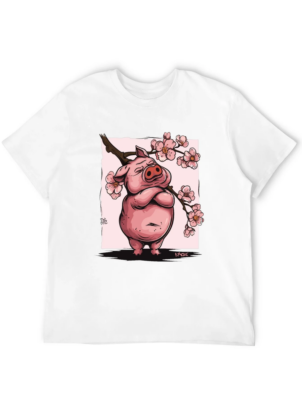 Zen Pig Blossom T-Shirt - Black product image 11