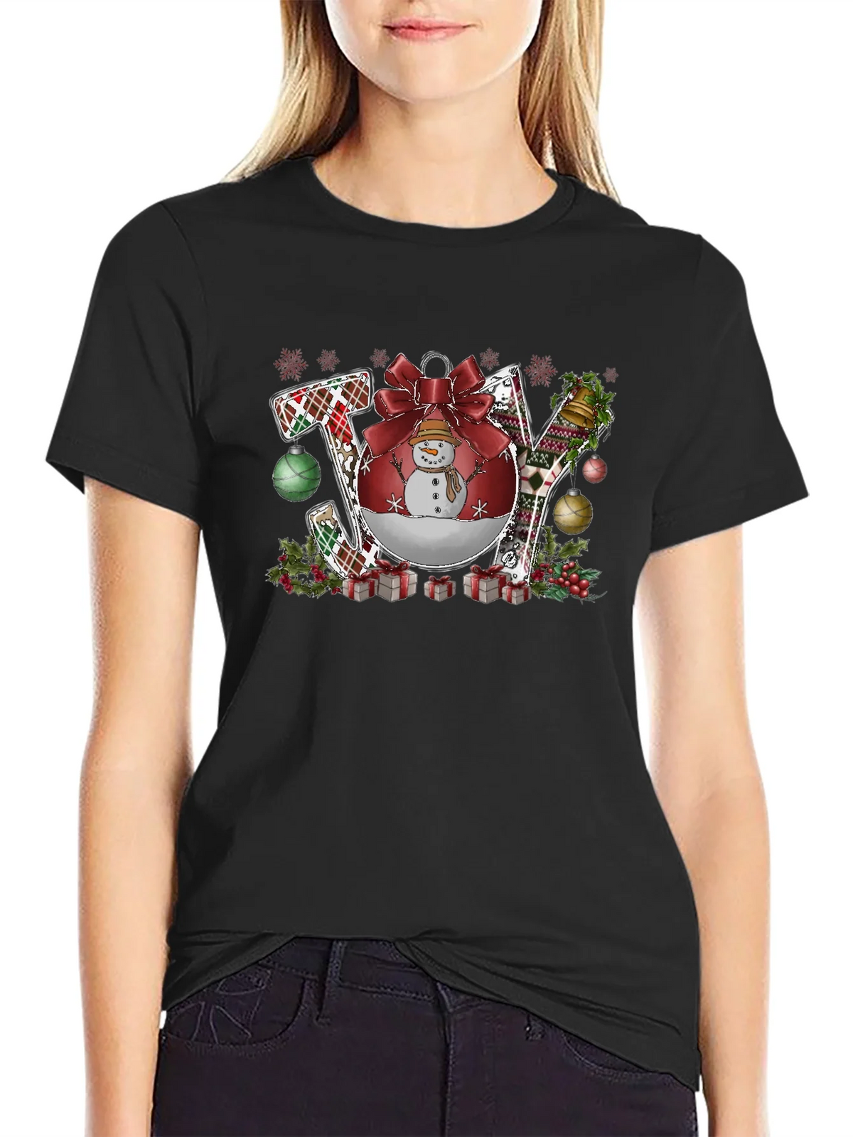 Joy Christmas Graphic Tee - Holiday Shirt product image 2