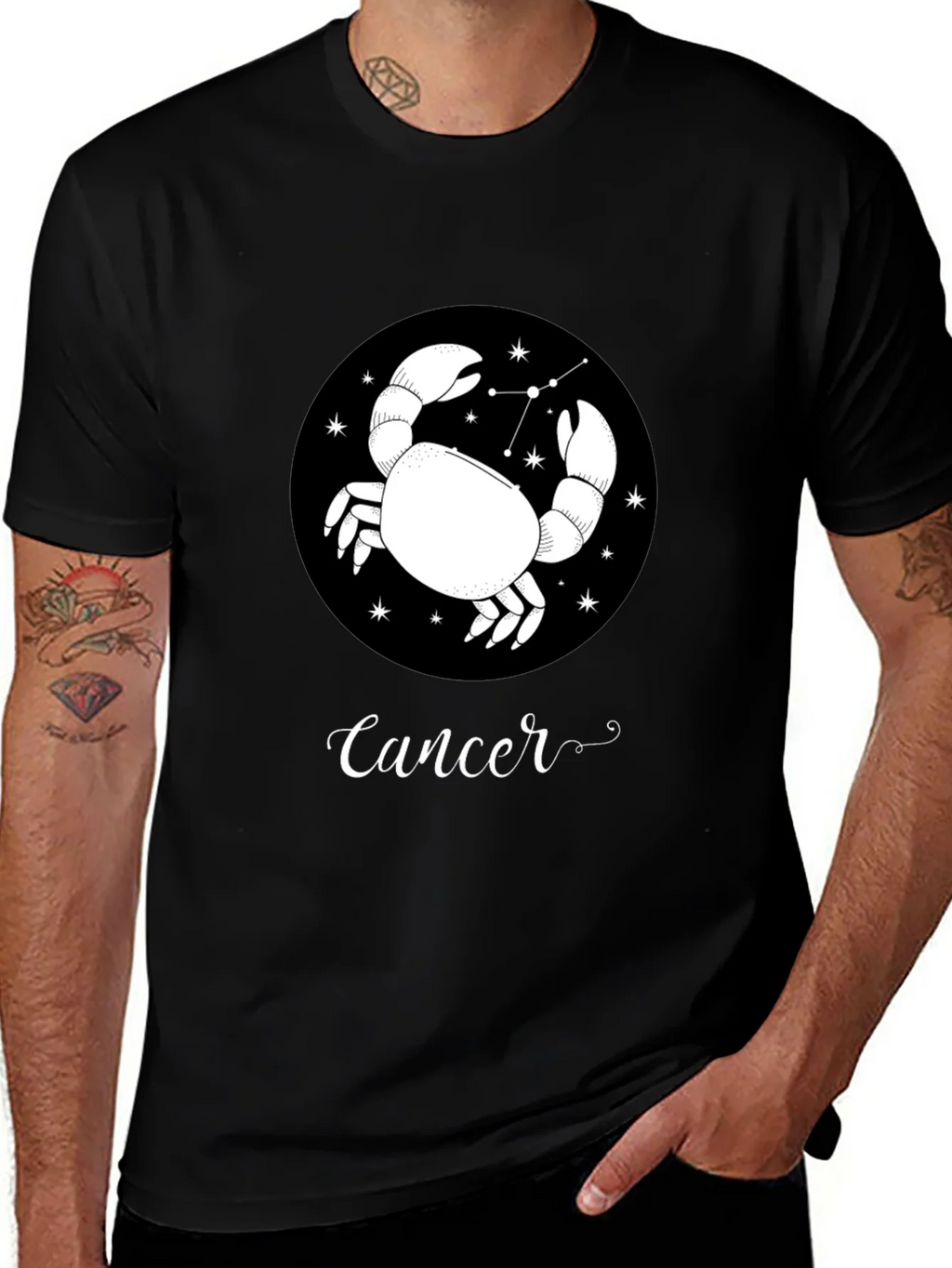 Cancer Zodiac T-Shirt - Black Astrology Tee product image 1