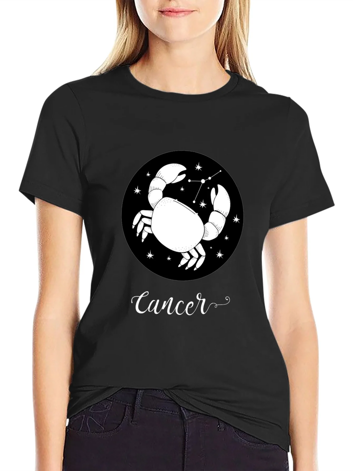 Cancer Zodiac T-Shirt - Black Astrology Tee product image 2