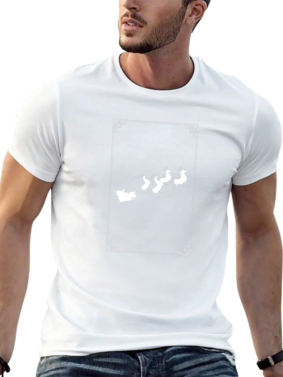 Christmas Reindeer Sleigh Graphic Tee product image 12