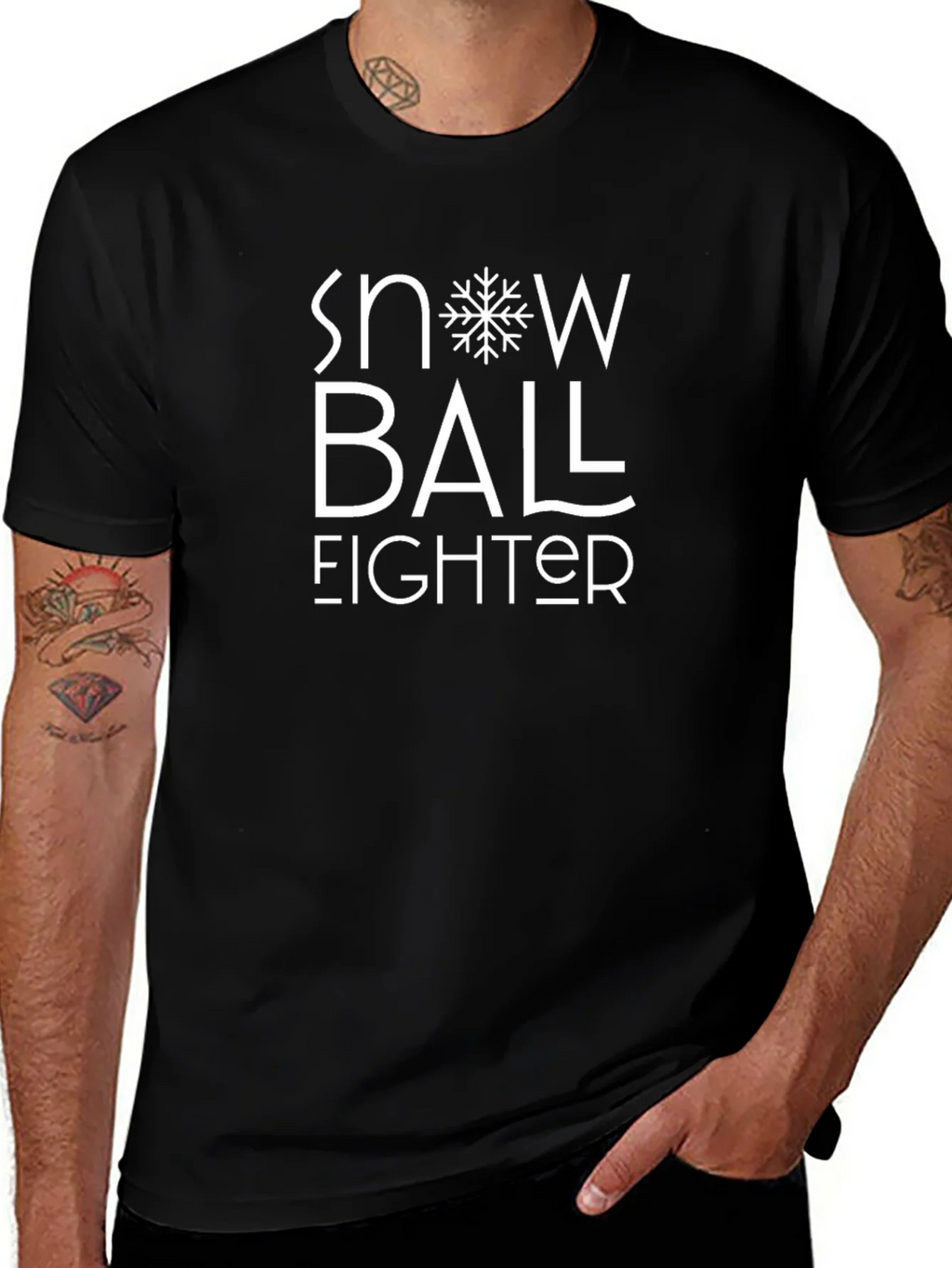 Snowball Fighter Black Graphic Tee product image 1