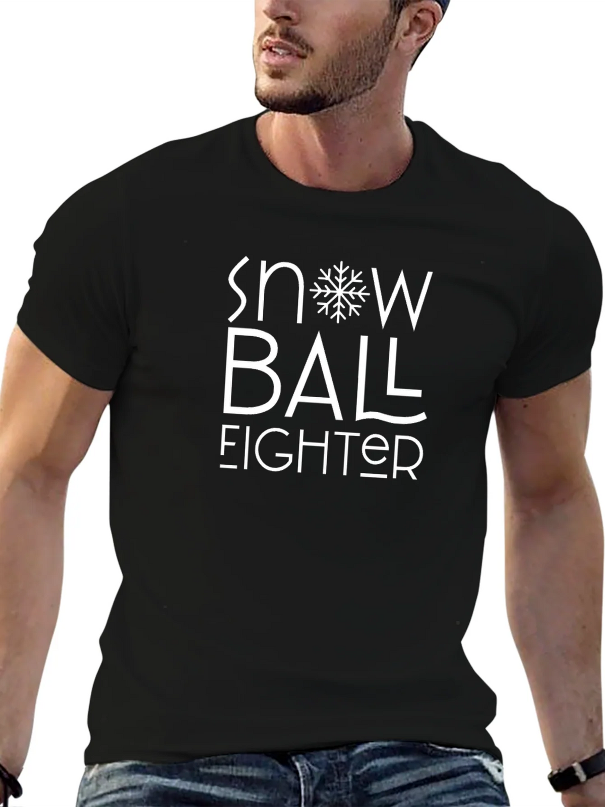 Snowball Fighter Black Graphic Tee product image 6
