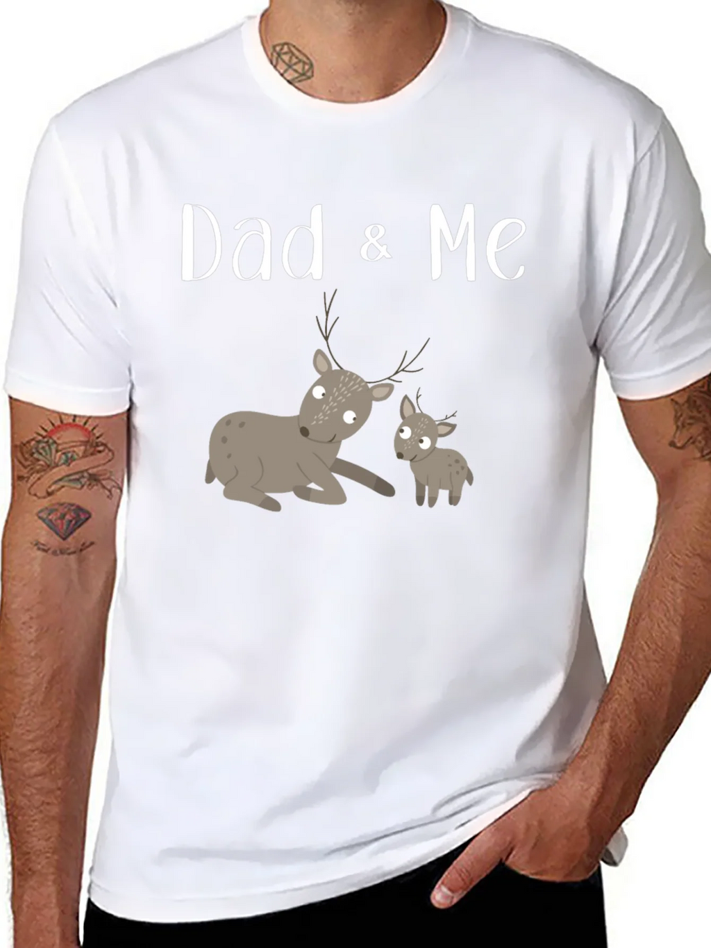 Dad & Me Deer Graphic Tee - Black Cotton product image 7