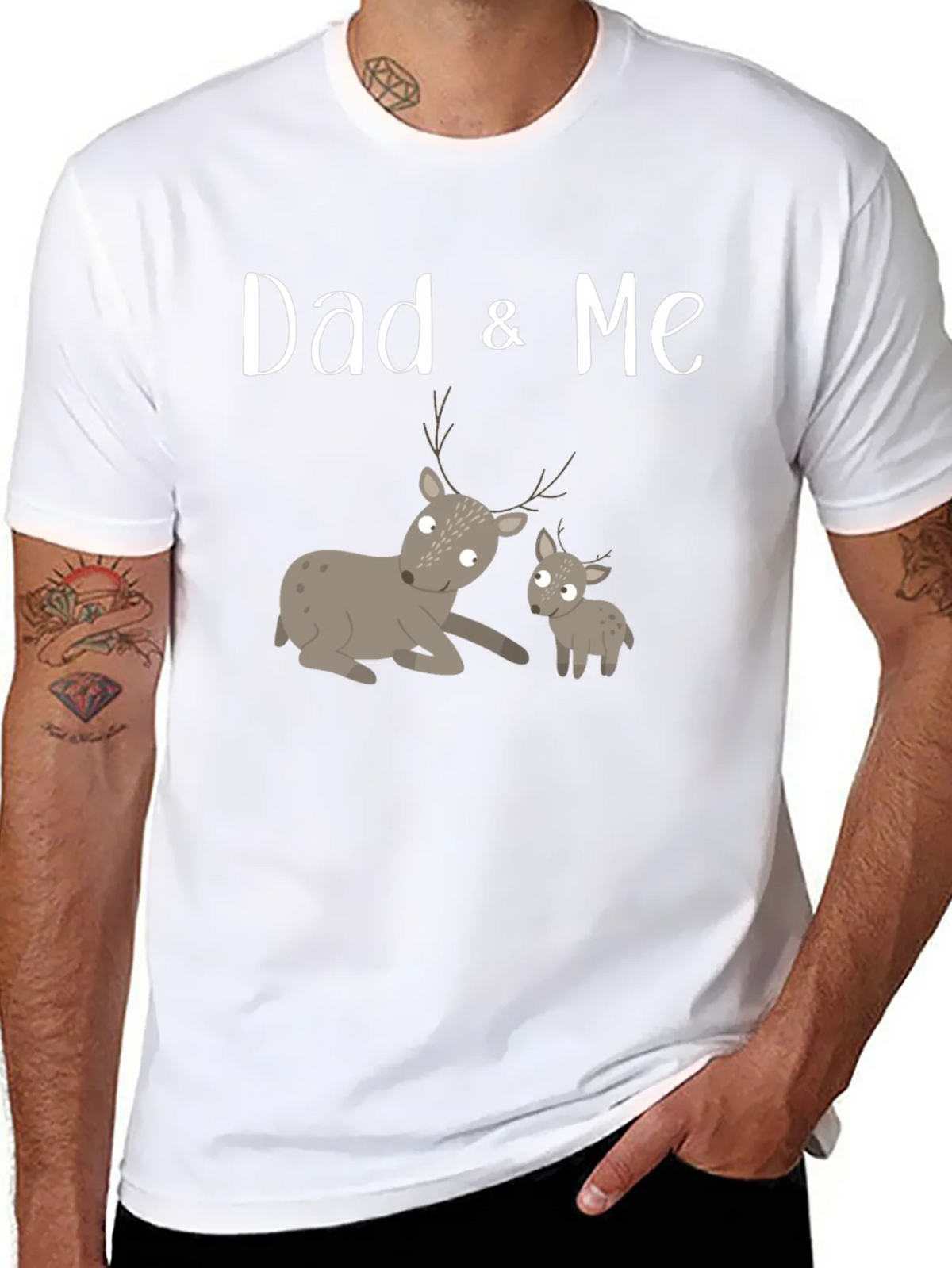 Dad & Me Deer Graphic Tee - Black Cotton product image 7