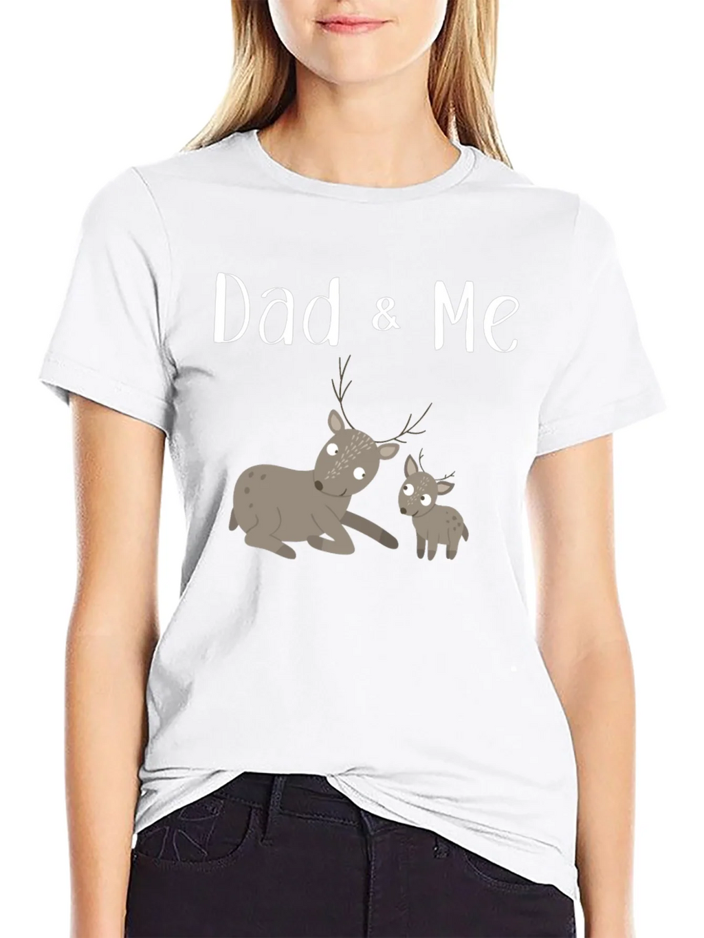 Dad & Me Deer Graphic Tee - Black Cotton product image 8