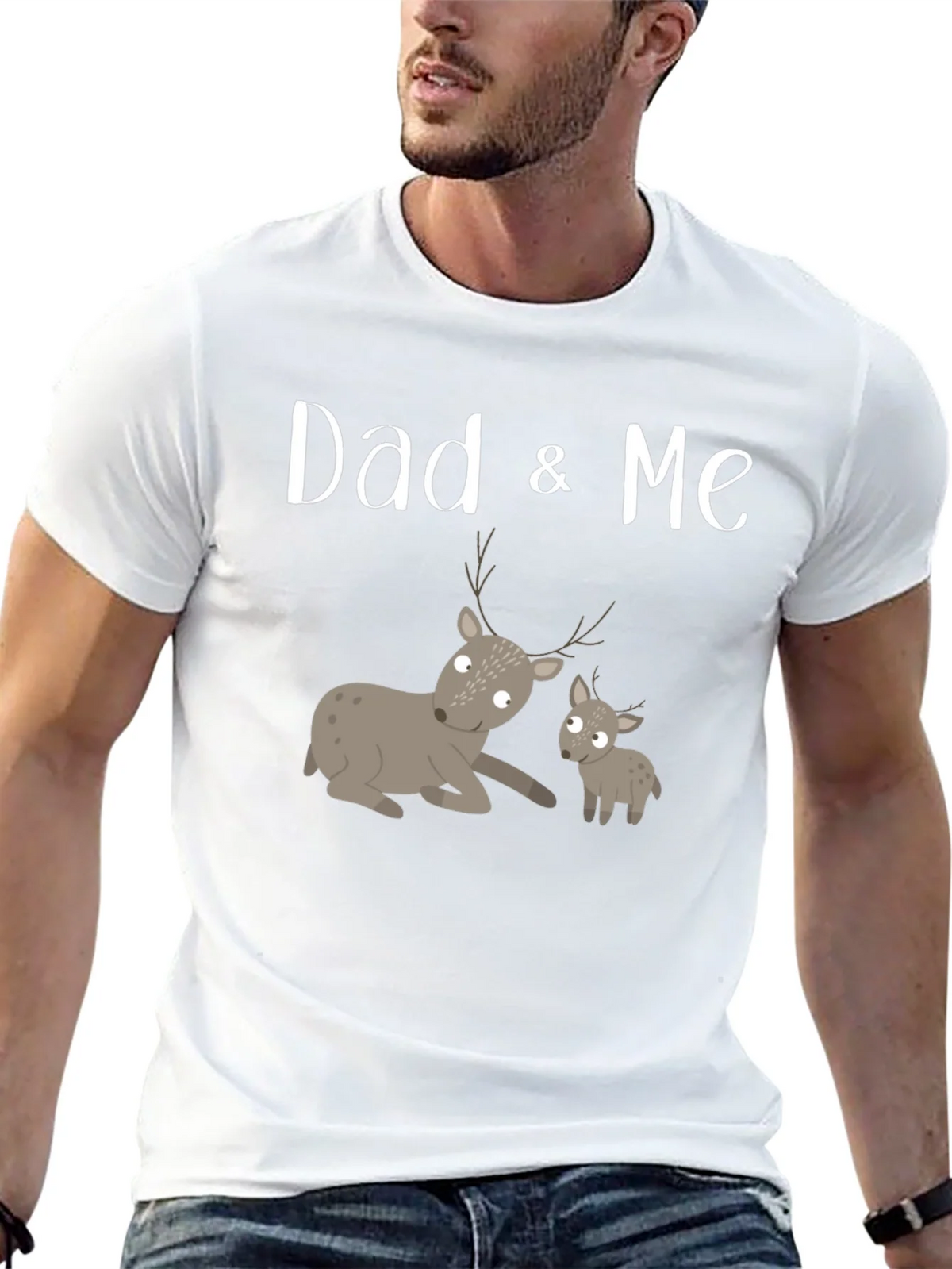 Dad & Me Deer Graphic Tee - Black Cotton product image 12