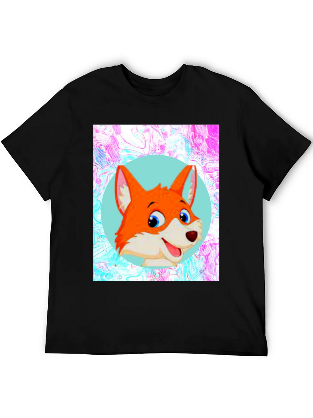 Cartoon Fox Graphic Tee - Unisex Black T-Shirt product image 5