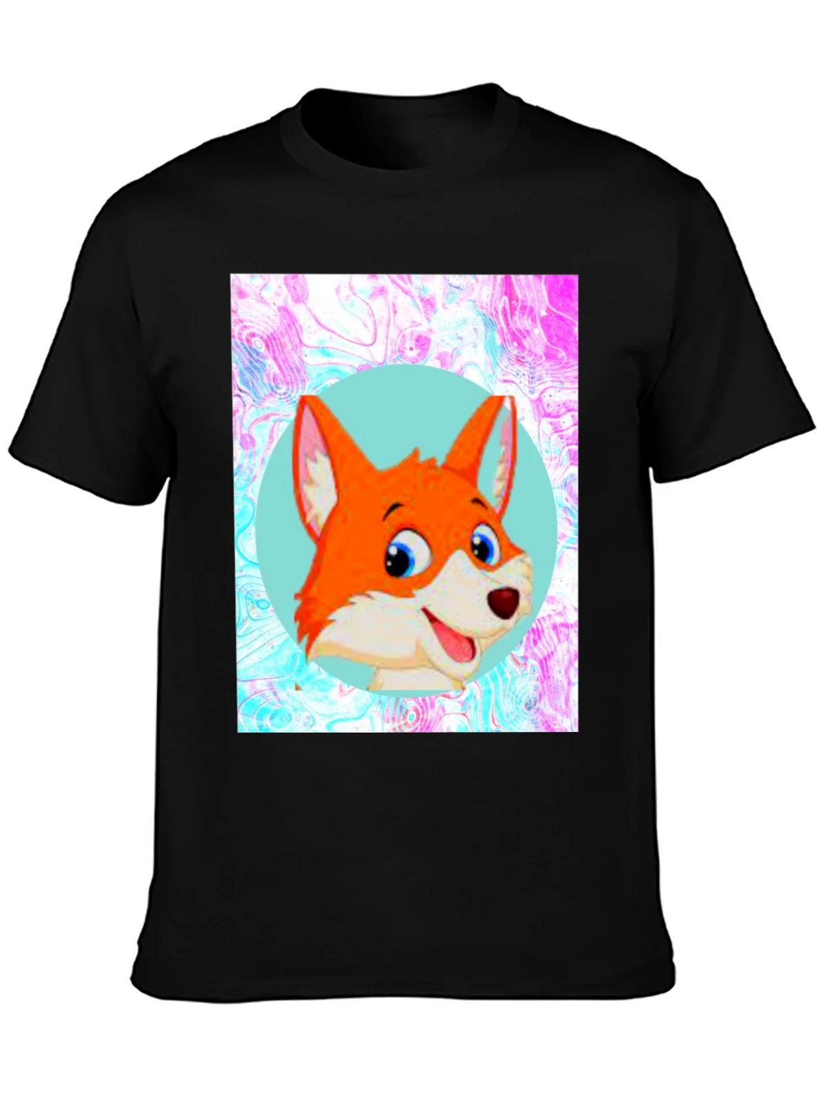 Cartoon Fox Graphic Tee - Unisex Black T-Shirt product image 3
