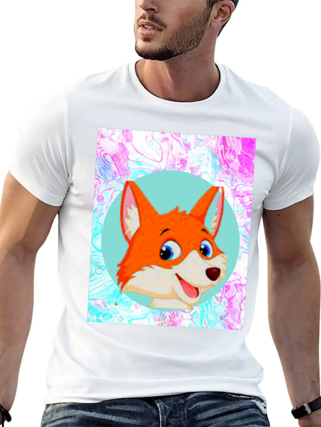 Cartoon Fox Graphic Tee - Unisex Black T-Shirt product image 11