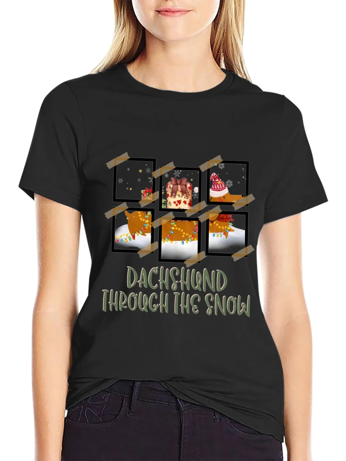 Dachshund Through The Snow Graphic Tee product image 2